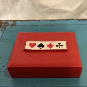 Vintage Griffon Playing Card Case Holds 2 Decks 5.5”x1.5”x4”D